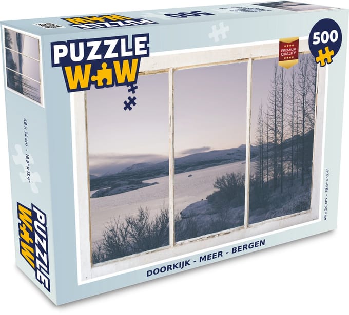 Puzzel Doorkijk - Meer - Berg - Legpuzzel - Puzzel 500 stukjes