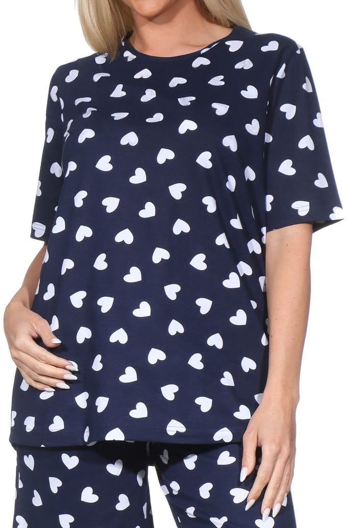 Damespyjamashirt met korte mouwen mix & match