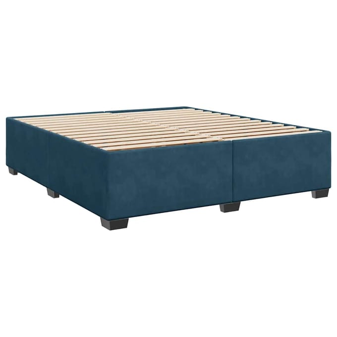 vidaXL - Bedframe - fluweel - blauw - 200x200 - cm