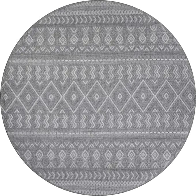Binnen- en buitenkleed Verona grijs  80 cm rond
