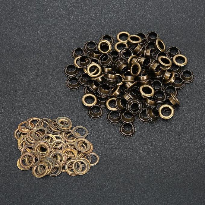 100 stuks 8mm holle klinknagels brons schoen oogje klinknagel handgemaakt leer door grommet voor schoenen beige