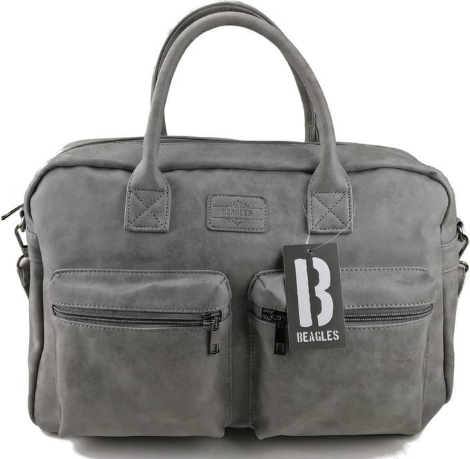 Beagles Omhang Hand & Schoudertas Western Bag School Werk Universiteit Grijs