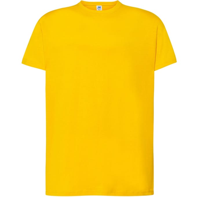 JHK Heren Effen Heather Normaal T-Shirt (Mosterd Heide)
