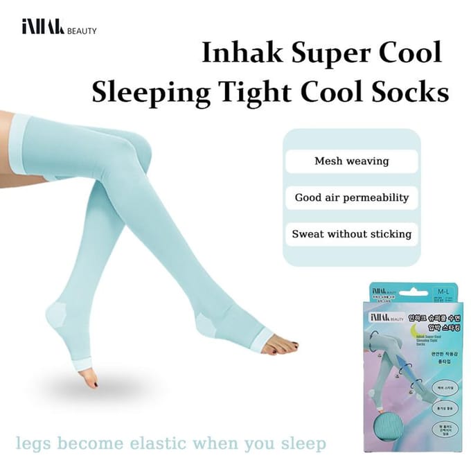 INHAK Super Cool Slaap Strakke Sokken 1EA white