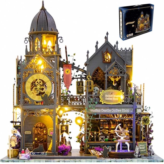 Luckystar 3D Puzzle Miniatuur Kasteel - Houten modelbouw speelgoed met LED