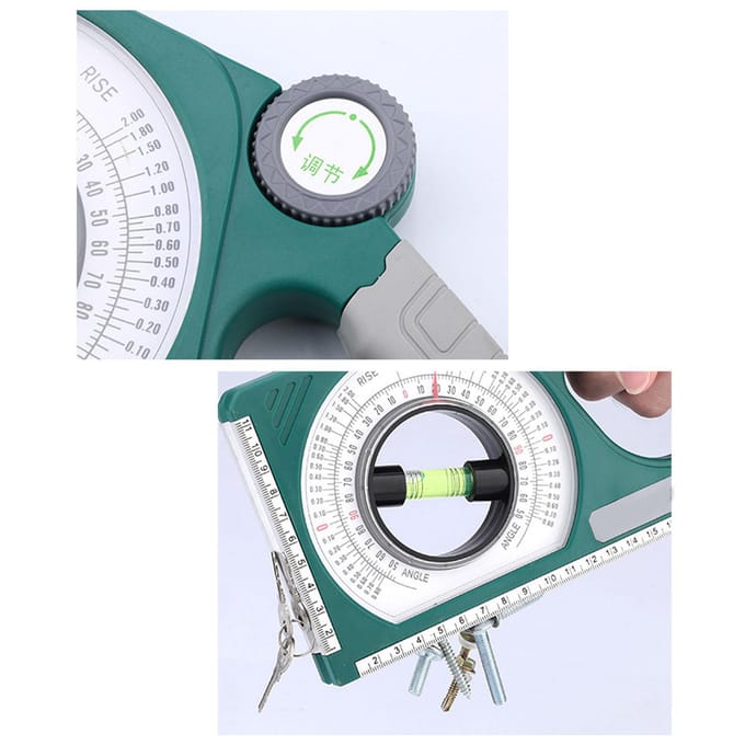 Inclinometer Multifunctioneel Waterpas Hoekmeter Duidelijke Schaal Hoge Sterkte Draagbare Hoek gray