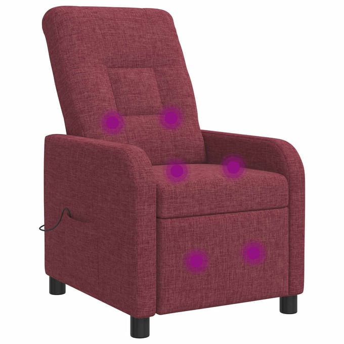 vidaXL - Massage - Relaxstoel - Wijnrood - Stof