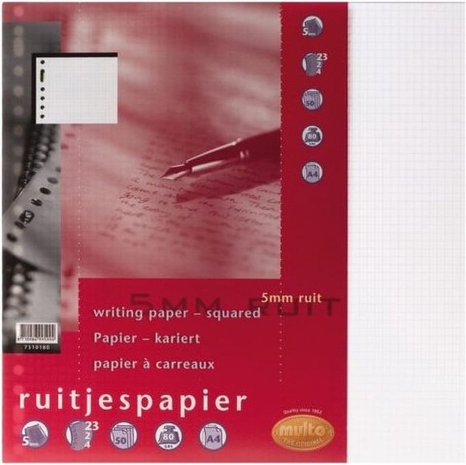Interieur Multo A4 23-rings ruit 5mm 50vel