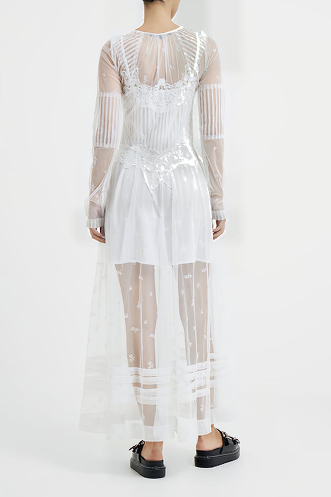 French Connection Cherise Lace Dress White Größe: 6 | Maxikleider Outlet | Damen | Weiß