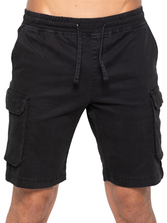 Enzo | Heren Cargo Korte Broek - Zwart