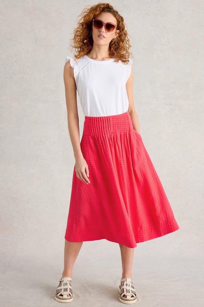 White Stuff Charlotte Midi Skirt Dark Pink Taglia: 6 REGULAR | Minigonne Outlet | Donna | Rosa