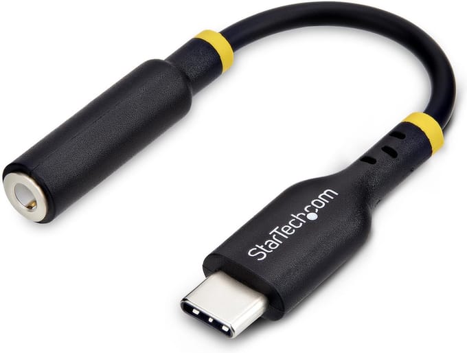 StarTech.com USB-C naar 3.5mm TRRS Headphone/Headset Adapter, Aux Audio Adapter, 3.5mm Jack, USB Type-C Aux Dongle, Hi-Fi 32-bit DAC, Voor Laptop/Phone/Tablet, Ondersteunt USB-C/Thunderbolt