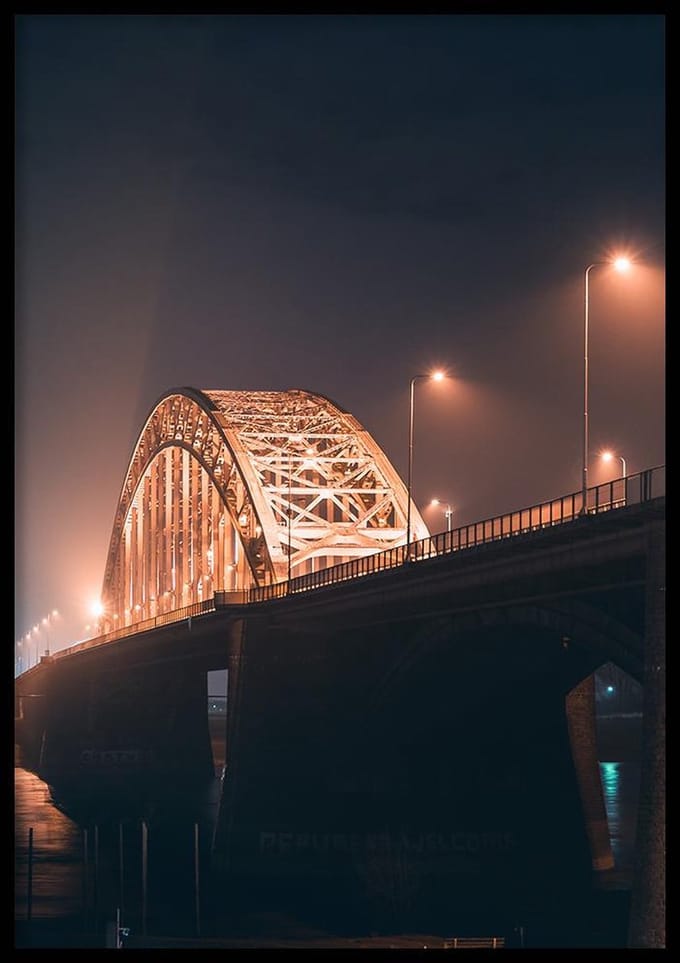 Poster Waalbrug Nijmegen - 30x40 cm - Poster steden