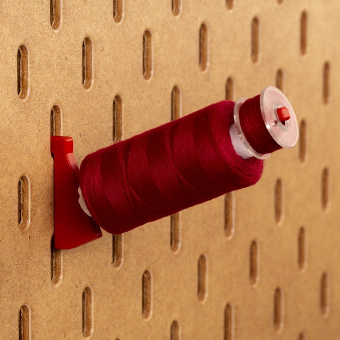 6-pack Spoelhouder 500m - Long - Rood - Printboard - Past op Ikea Skadis pegboards