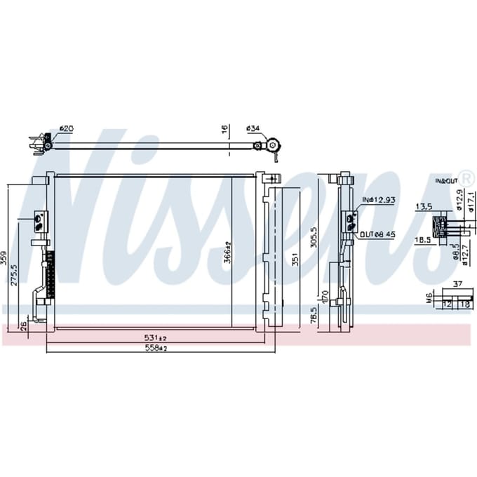 Condensator, airconditioning NISSENS 941290