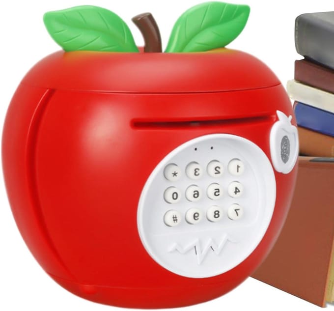 Elektronische Kluis - Fruit Spaarpot - Geld Besparen - Wachtwoord Beveiliging - 18 cm Hoog - Rood