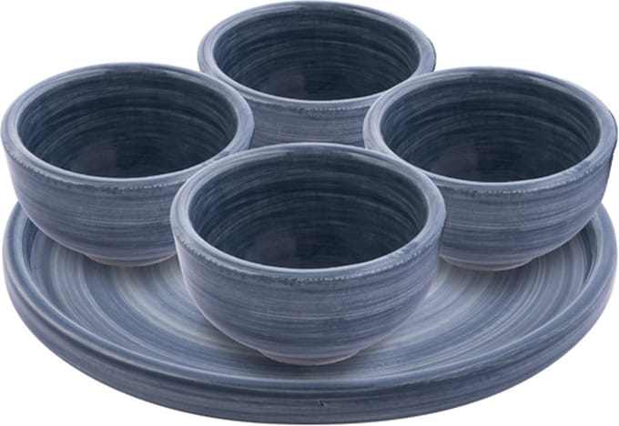 Bowls and Dishes Mano borrel geschenkset Blauwgrijs