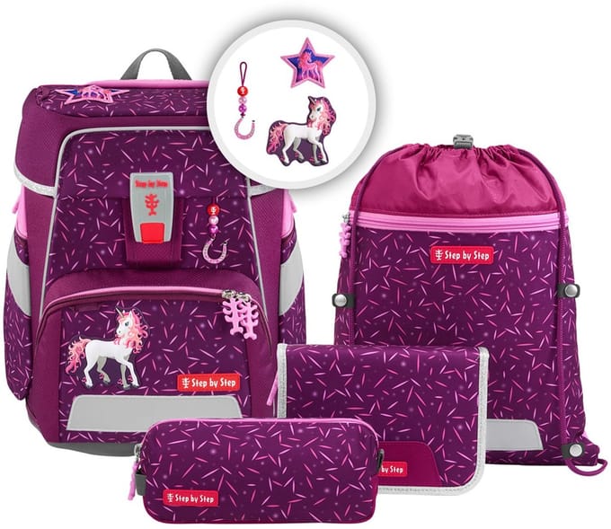 Step by Step schooltas Space Schulranzen-Set 5-delig Pretty Unicorn Nuala (rood)paars