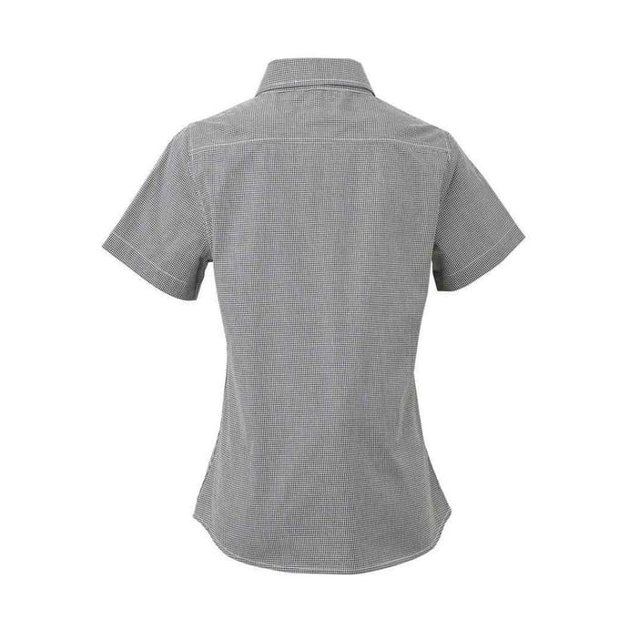 Premier Dames/Dames Gingham overhemd met korte mouwen (Zwart/Wit)