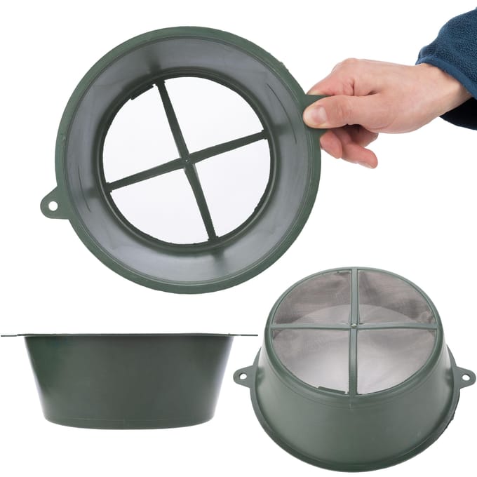 Zwarte zeef voor het zeven van verf (150x85x65mm)