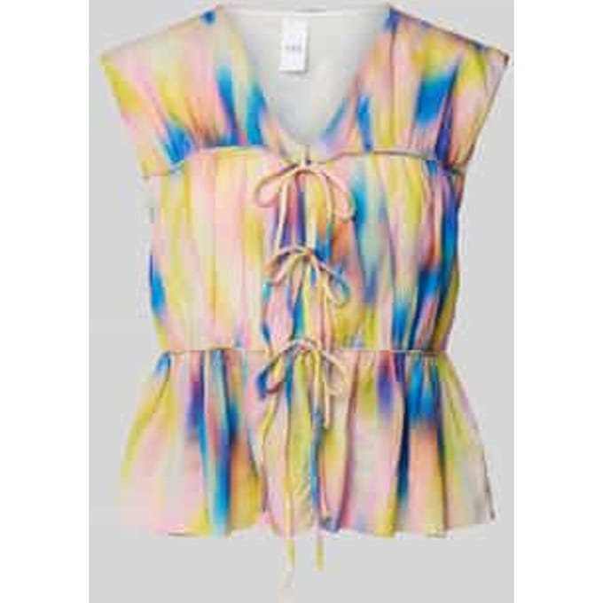 Relaxed fit blousetop met vetersluiting, model 'VIRANO'