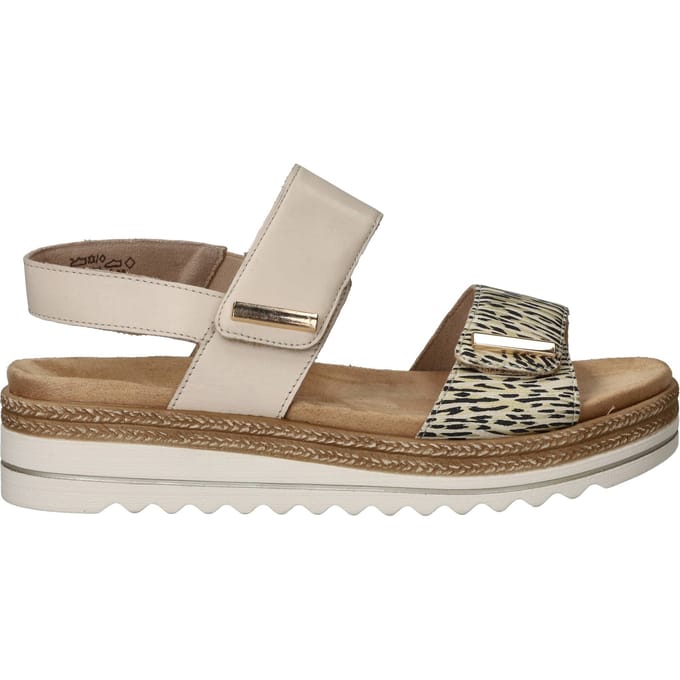 Remonte D0Q59-60 Sandalen Wit Dierenprint Leer Dames - Wit - 41