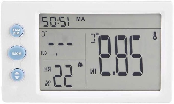 Binnenthermometer Hygrometer - Kamer Monitor - Klimaat Bewaken - Groot LCD Scherm - 10-50°C - Wit
