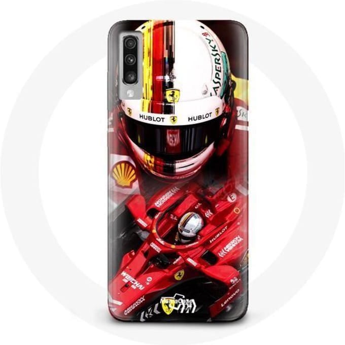 Coque - Formule 1 - Galaxy A70 - Souple - Rouge - Sebastian Vettel rouge