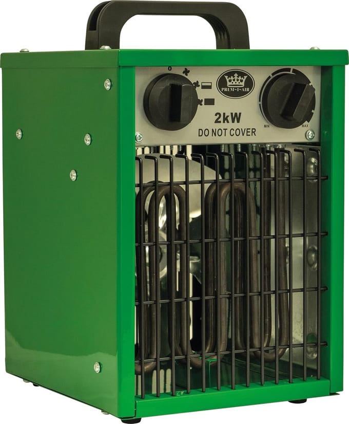 Krachtige 2000W Bouw/Werkplaats Ventilator - Verplaatsbare Hefte Heater met Thermostaat