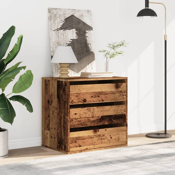 vidaXL - Ladekast - 60x41x58 - cm - bewerkt - hout - oud - houtkleurig