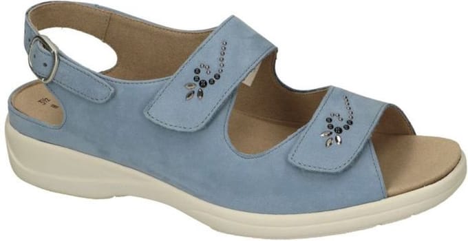 Solidus -Dames - blauw licht - sandalen - maat 38