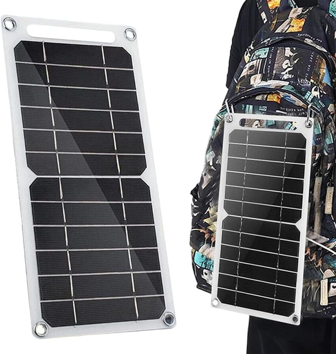 USB Zonnepaneel - Draagbare Zonnecel - Outdoor Opladen - Efficiënte Zonne-omzetting - 6 Watt - Zwart