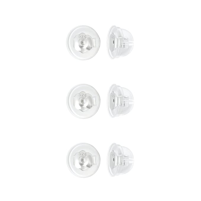 siliconen achterkantjes oorbellen zilver - 6 stuks