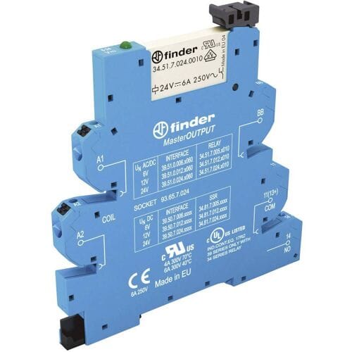 Finder 39.51.0.024.0060 Koppelrelais 24 V/DC, 24 V/AC 6 A 1x NO 1 stuk(s)