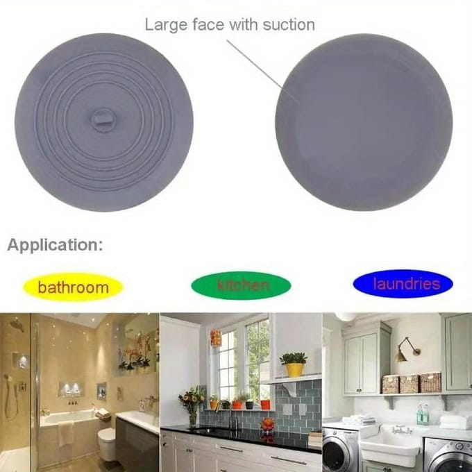Badstop Groot Silicone Afvoerplug Haarvanger Badstop Platte Zuignapdeksel voor Keuken Badkamer Wasruimte