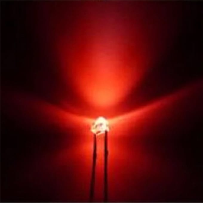1.8mm led met kabel 20cm 12v 10 stuks kleur rood