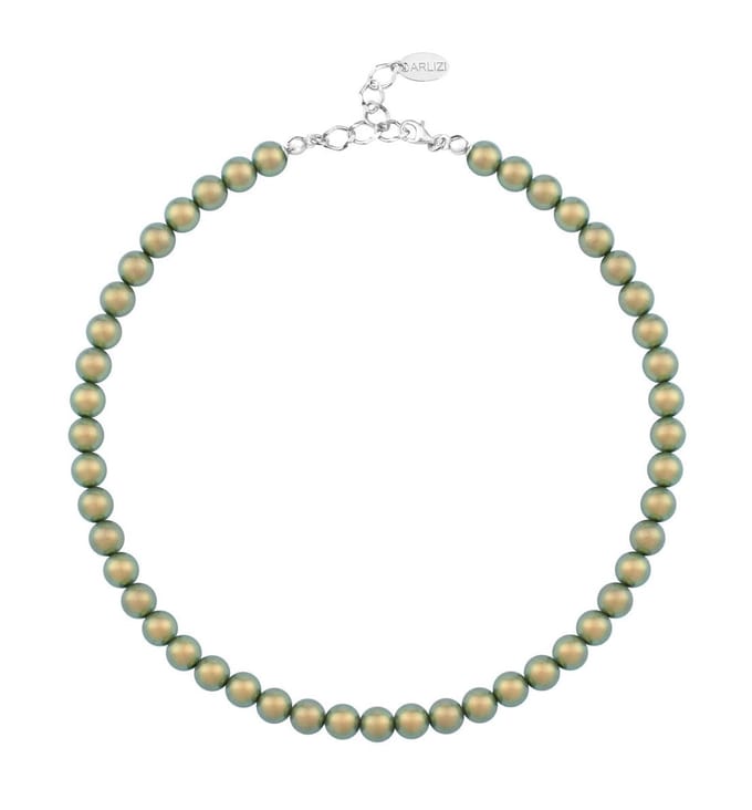 ARLIZI 1171 Parelketting groen 8mm - sterling zilver - 44 cm