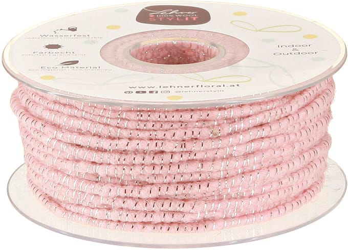 Wick draad Glamour Roze/Zilver met draad 33m