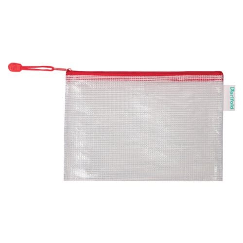 Opbergtas Tarifold met rits 235x165mm PVC rood