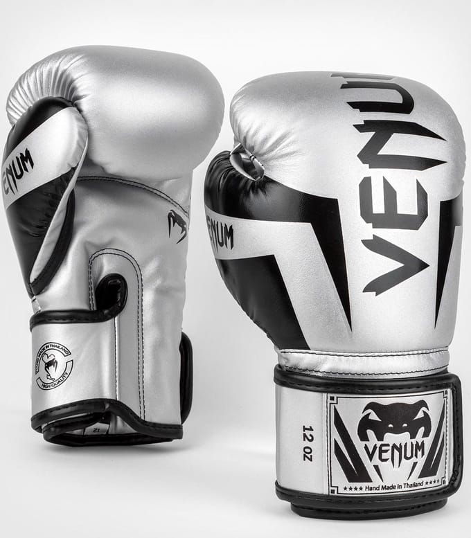 VENUM ELITE - BOKSHANDSCHOENEN - SILVER/BLACK - 16OZ