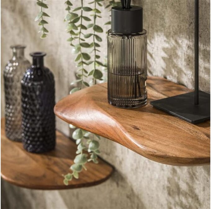 Wandplank 60 organic - Massief acacia naturel