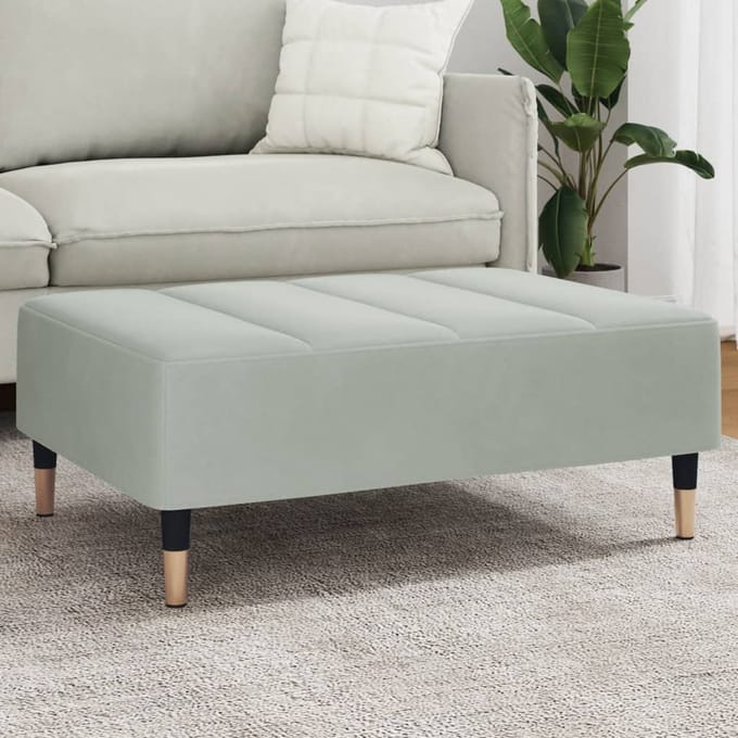 vidaXL - Voetenbank - 77x55x31 - cm - fluweel - lichtgrijs
