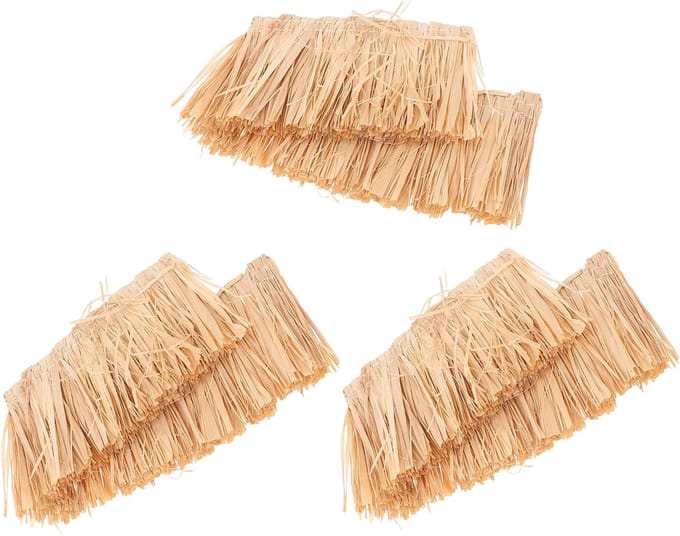 Rieten Dakbedekking - Kunstgras Rol - Modelbouw Projecten - Brandvertragende Behandeling - 30x5 cm - Khaki