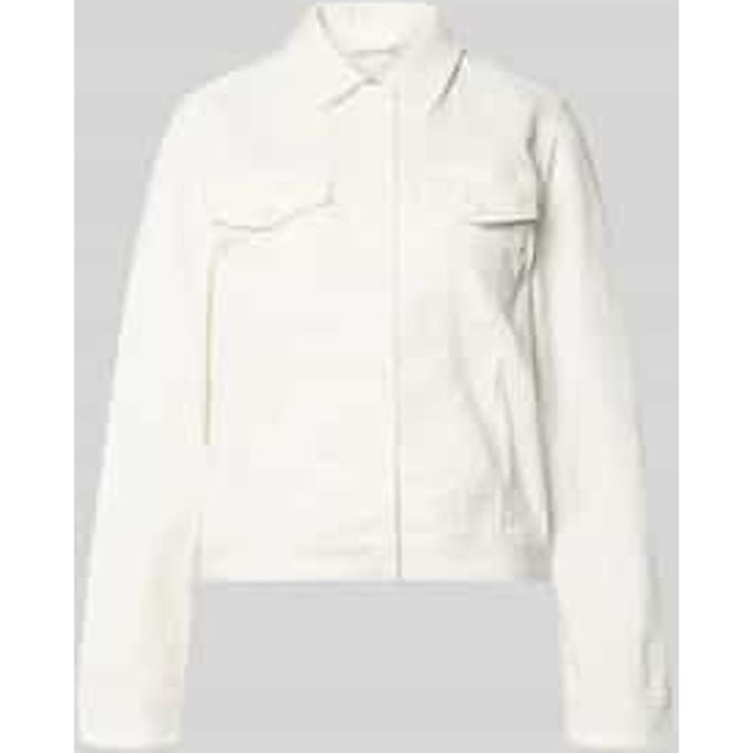regular fit jeansjack van katoenmix