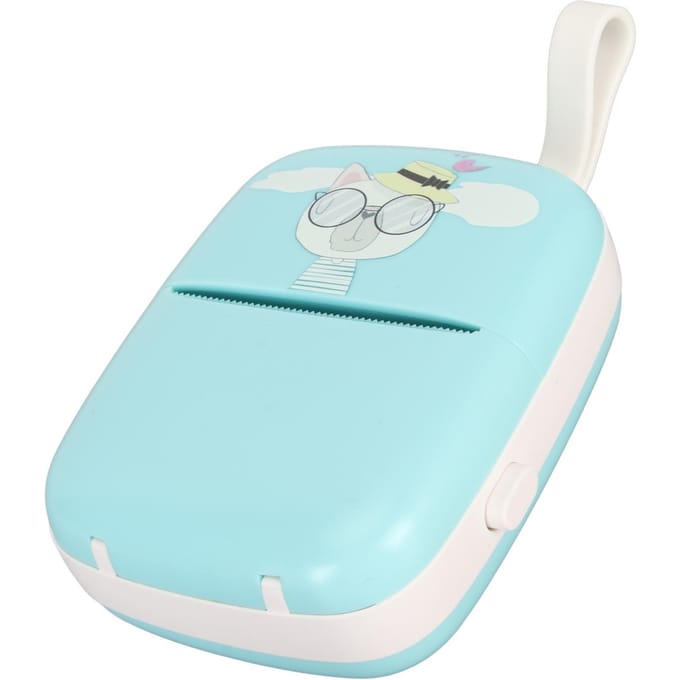 Zakformaat Thermische Printer met 3 Rollen Papier Notities Labelmaker Mini Fotoprinter Ingebouwde Batterij blauw