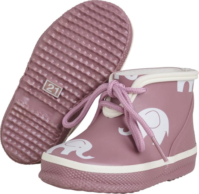 Lage roze (Burlwood) kinderregenlaars met Olifanten Print 21