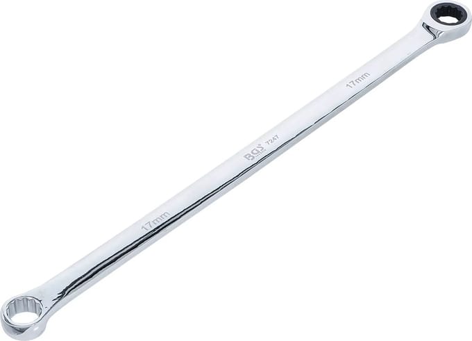 BGS Ratelring- en ringsleutel - extra lang - 17 mm