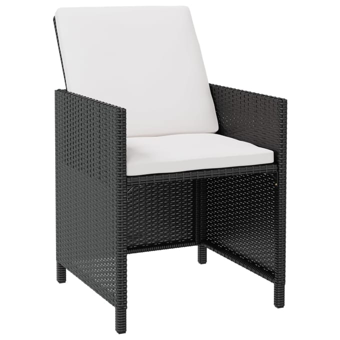 vidaXL - 9-delige - Tuinset - poly - rattan - en - acaciahout - zwart