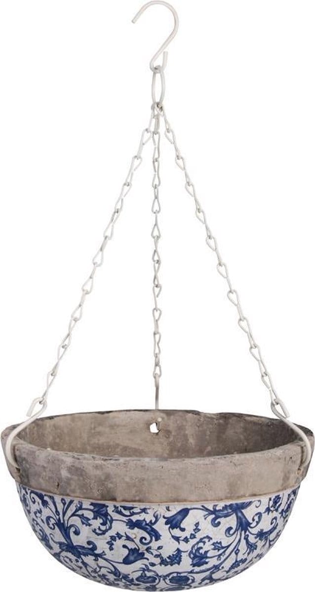 Keramiek hanging basket blauw