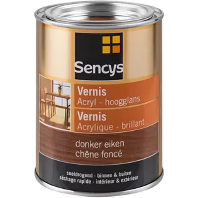 Sencys Vernis Acryl Hoogglans Donker Eiken 500ml